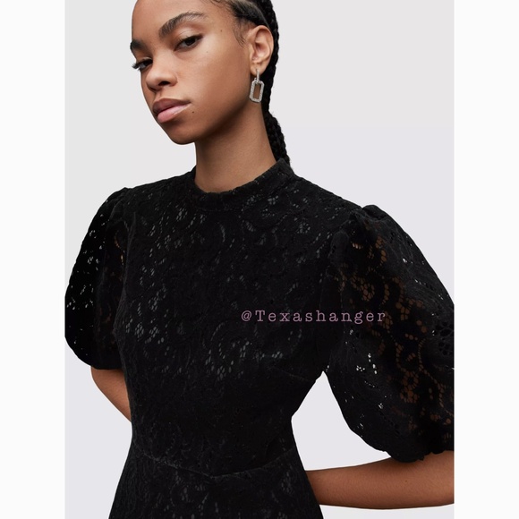 NWT ALLSAINTS Camila Lace Midi Dress US 0 - Picture 3 of 13